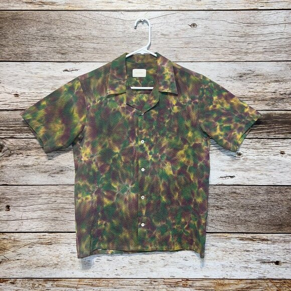 Aime Leon Dore ALD Tie Dye Leisure Shirt Mens Size Small Seersucker Multicolor - Picture 2 of 9